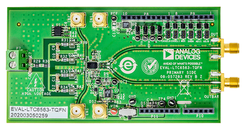 EVAL-LTC6563-TQFN Evaluation Board - Top View