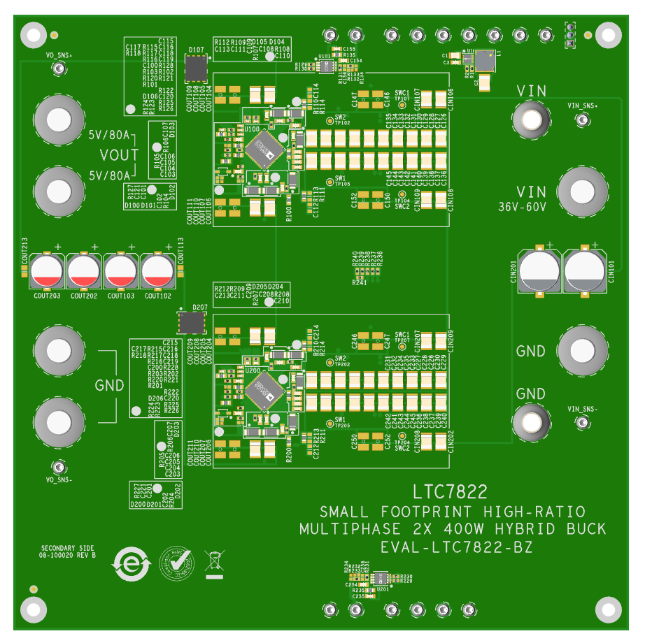 EVAL-LTC7822-BZ Bottom Evaluation Board