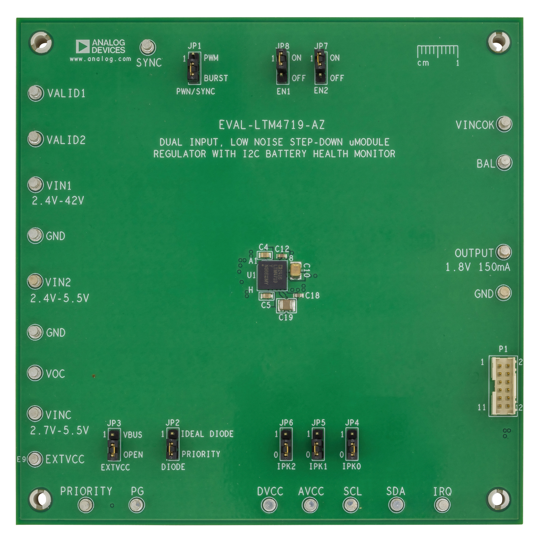 EVAL-LTM4719-AZ Board Photo Top View