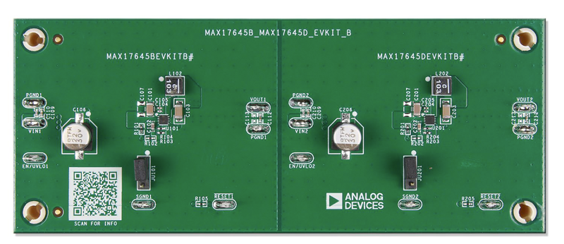 MAX17645BEVKITB, MAX17645DEVKITB: Board Photo