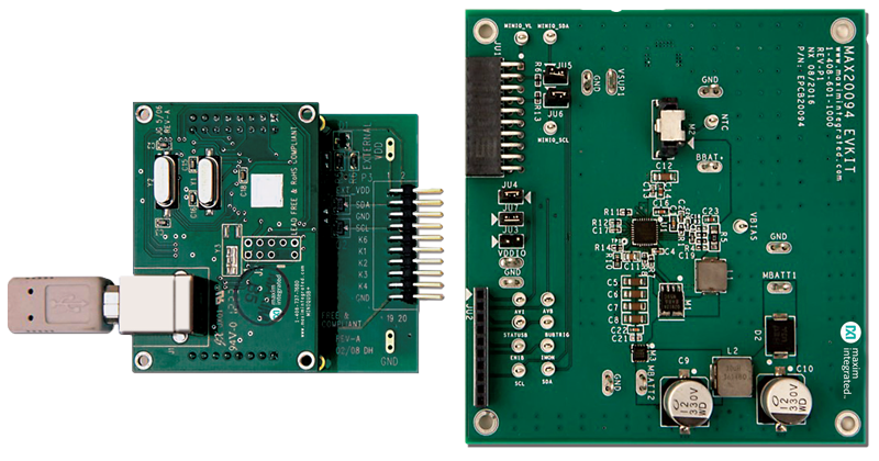 MAX20094EVKIT, MAX20094EVSYS, MAX20095EVKIT, MAX20095EVSYS: Board Photo