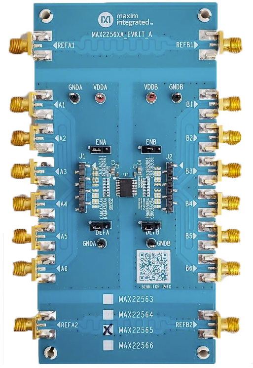MAX22565CAEVKIT, MAX2256XAEVKIT: Board Photo