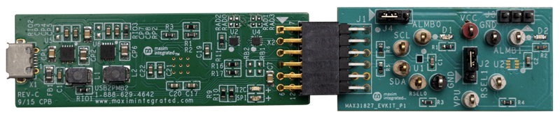 MAX31827EVKIT, MAX31827EVSYS1: Board Photo