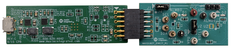 MAX31827EVKIT, MAX31827EVSYS1: Board Photo