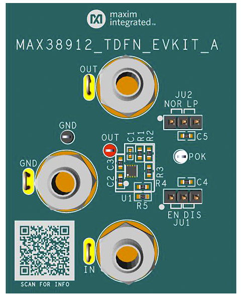 MAX38912EVK-TDFN: Board Photo