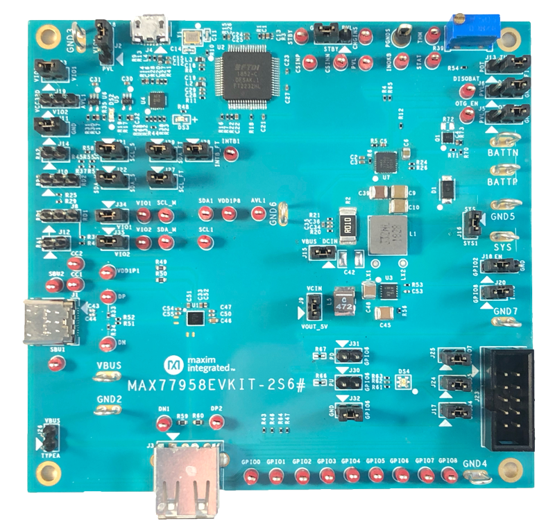 MAX77958EVKIT-2S6, MAX77958EVKIT-3S6: Board Photo