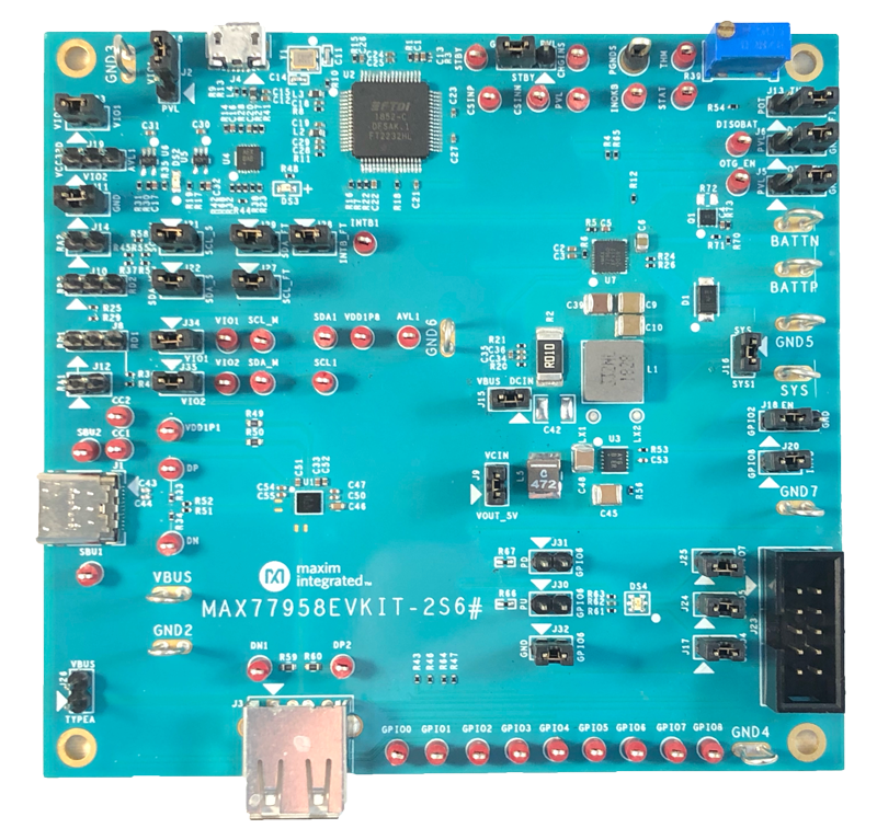 MAX77958EVKIT-2S6, MAX77958EVKIT-3S6: Board Photo