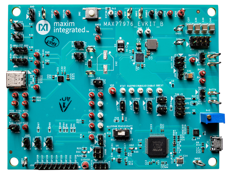 MAX77975EVKIT, MAX77976EVKIT: Board Photo