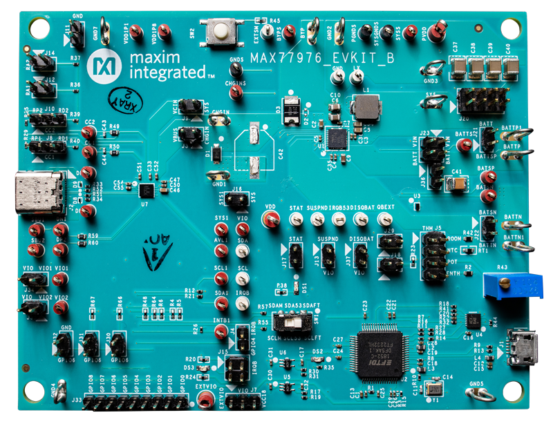MAX77975EVKIT, MAX77976EVKIT: Board Photo