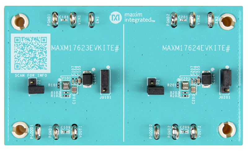 MAXM17623EVKITE, MAXM17624EVKITE: Board Photo