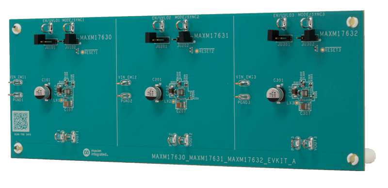 MAXM17630EVKIT, MAXM17631EVKIT, MAXM17632EVKIT: Board Photo