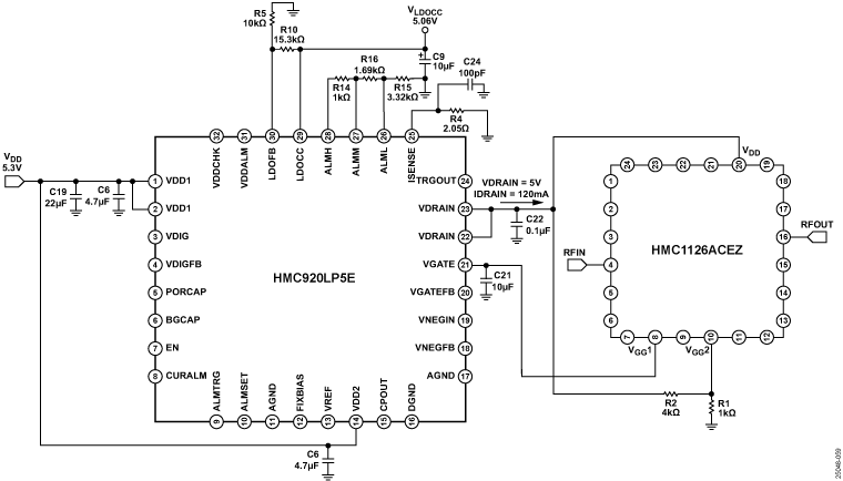 HMC1126ACEZ Typical Application Diagram