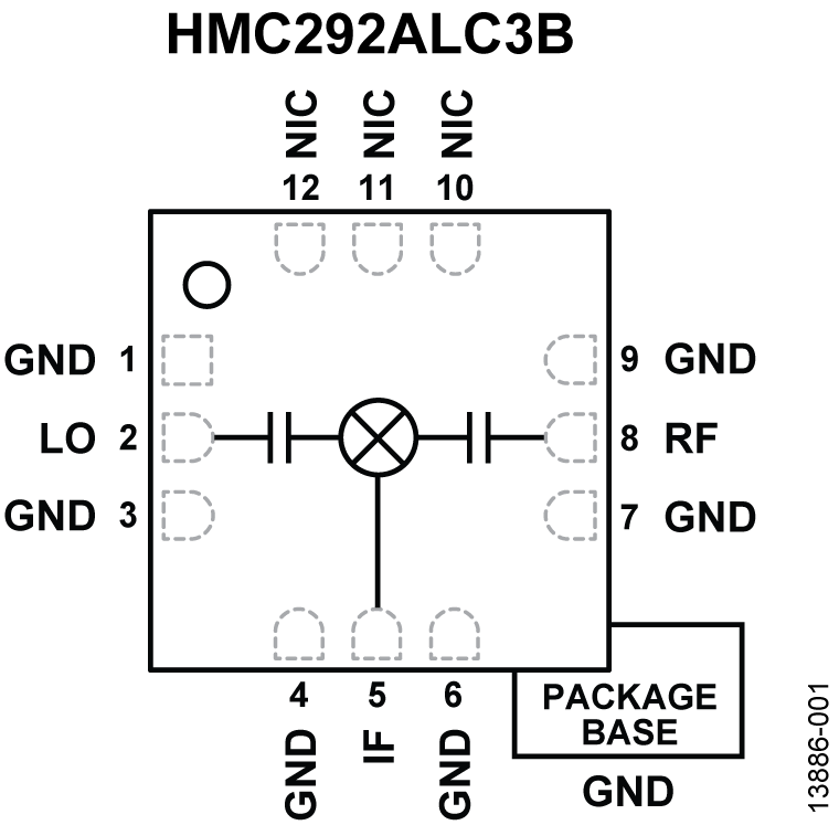 HMC292ALC3B Functional Block Diagram