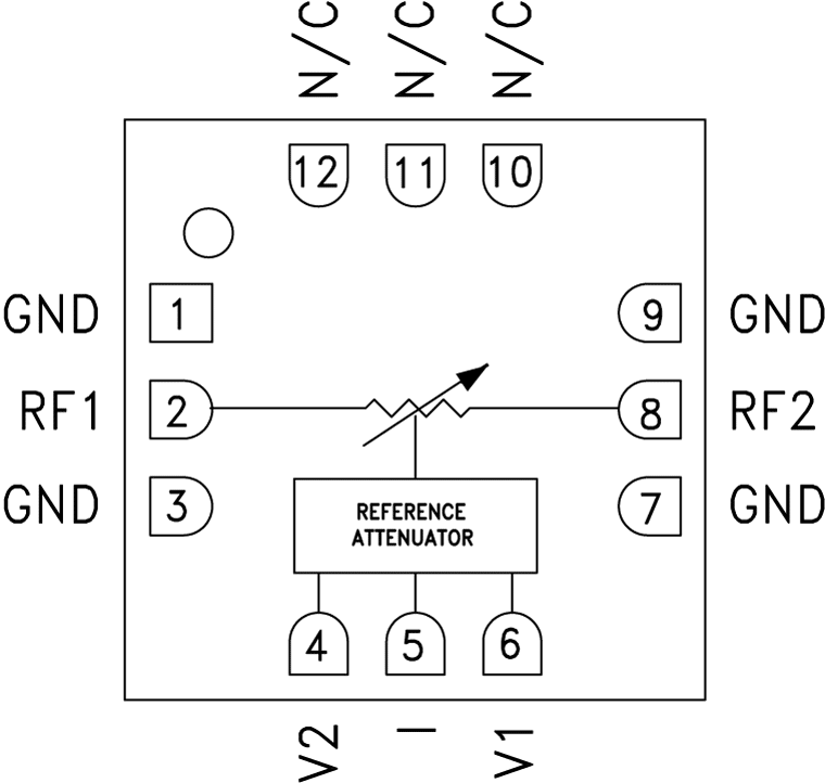 HMC346ALC3B Functional Block Diagram