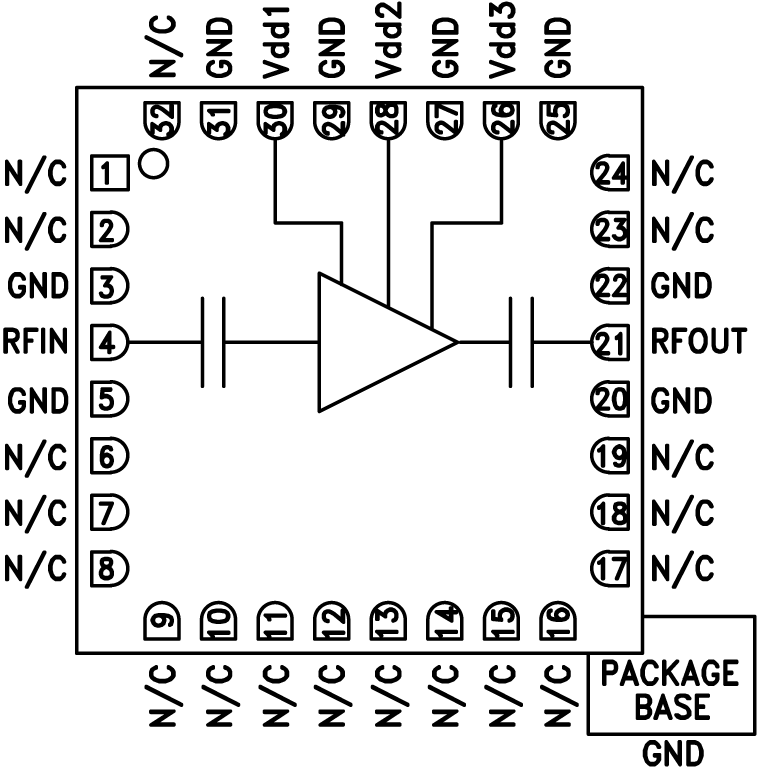 HMC516LC5 Functional Block Diagram