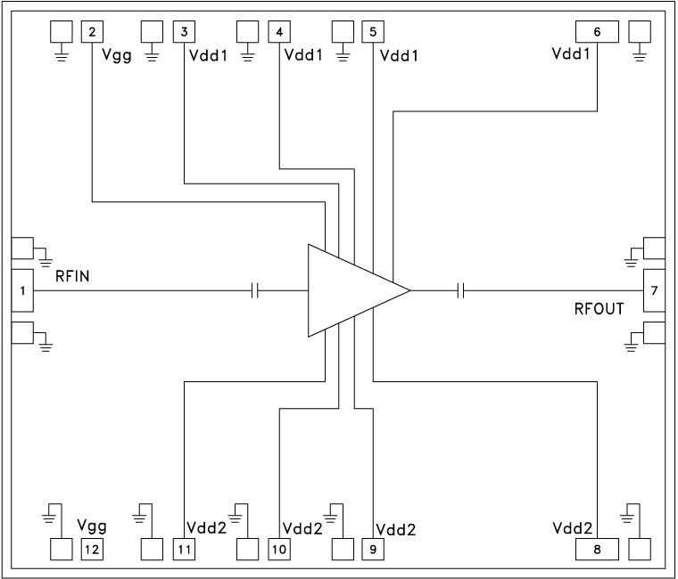 HMC906ACHIPS Functional Block Diagram