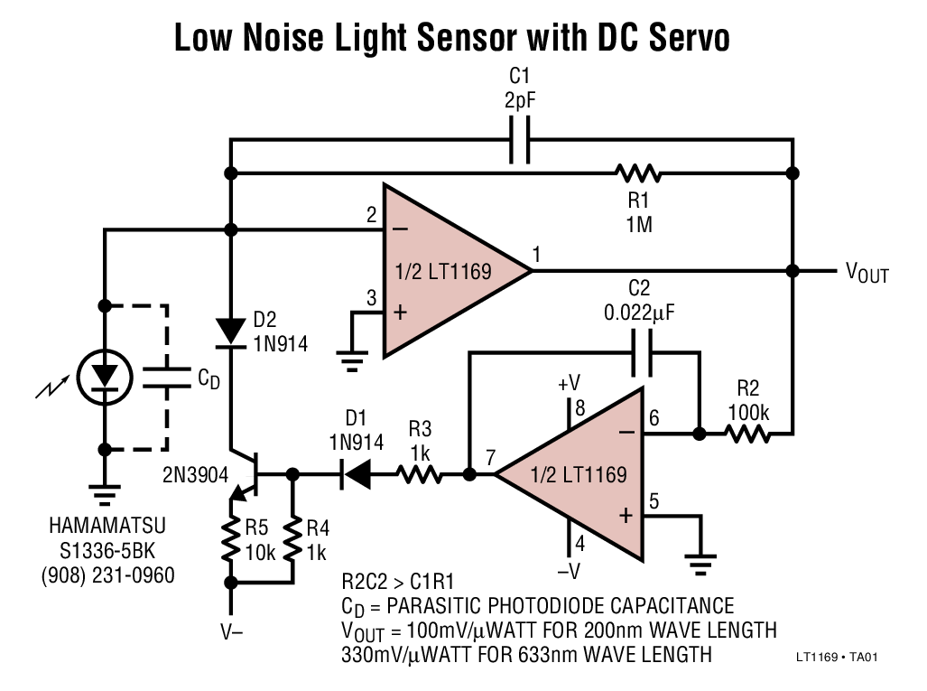 Low Noise Light Sensor with DC Servo