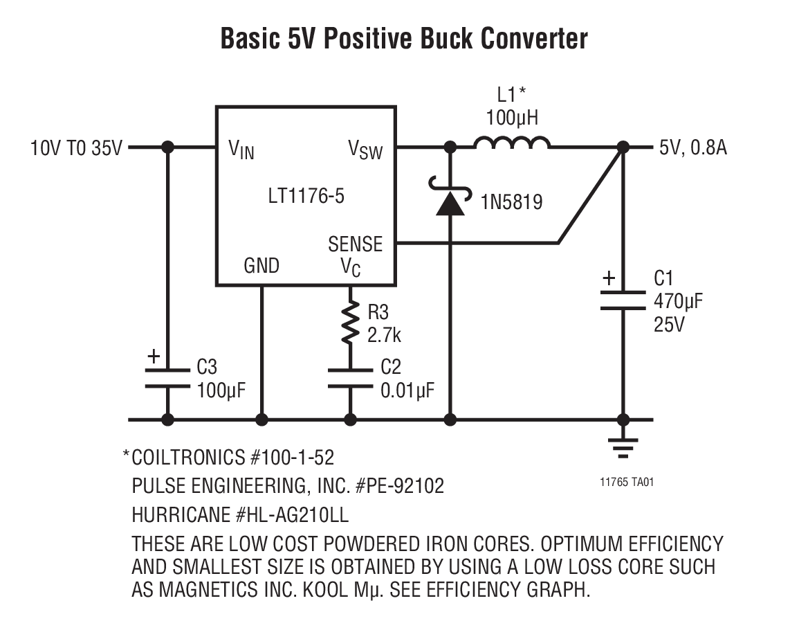 Basic 5V Positive Buck Converter