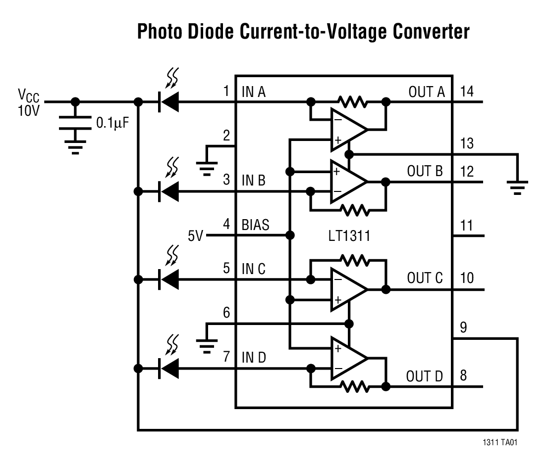 Photo Diode Current-to-Voltage Converter