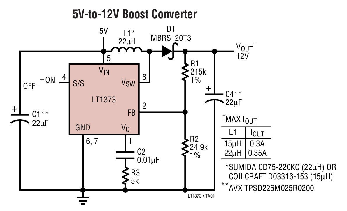 5V-to-12V Boost Converter
