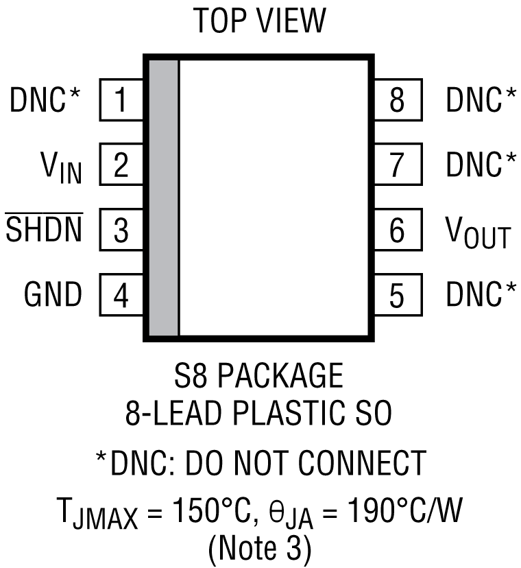 LT1461 Pin Configuration