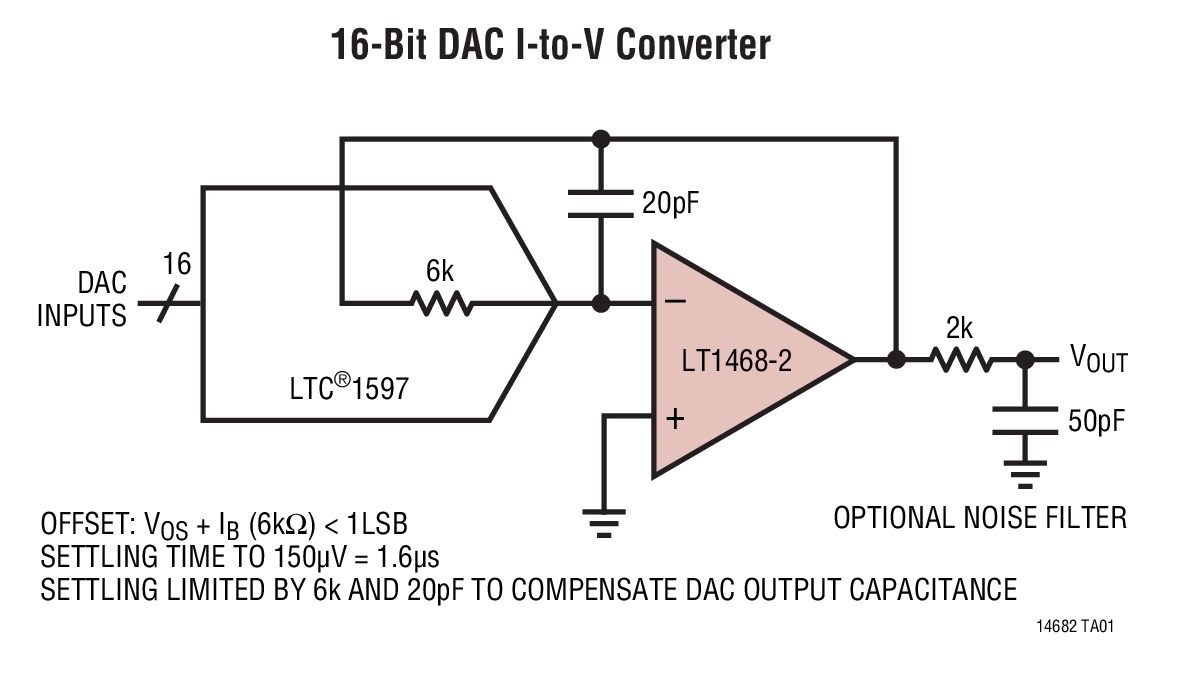 16-Bit DAC I-to-V Converter