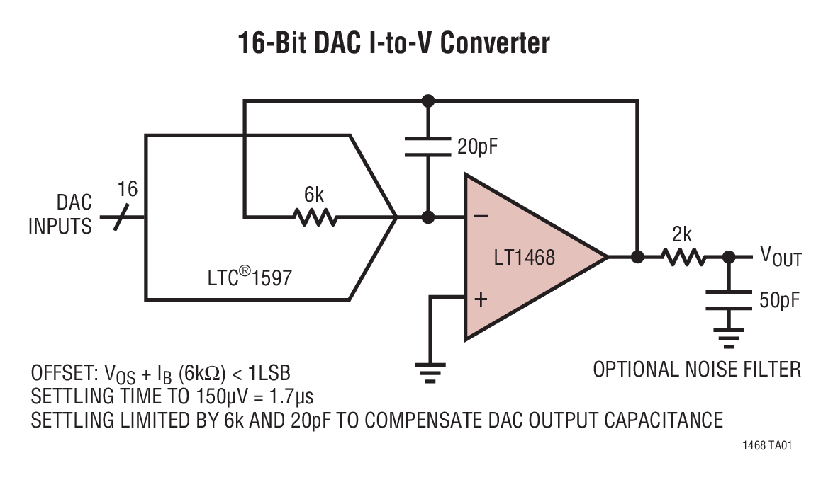 16-Bit DAC I-to-V Converter
