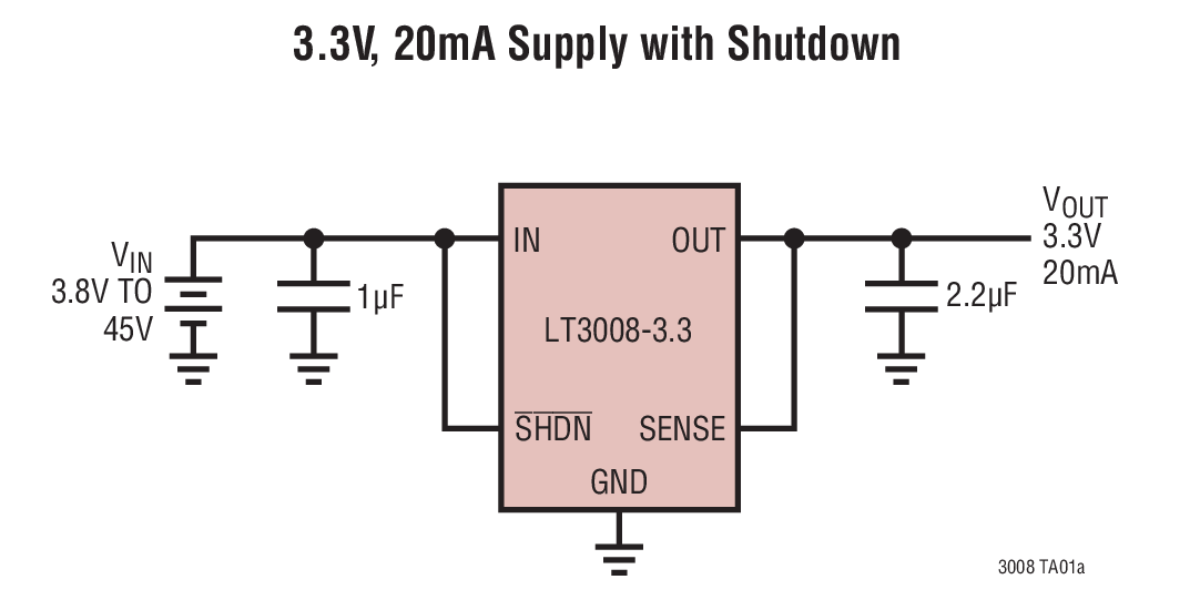 3.3V, 20mA Supply with Shutdown