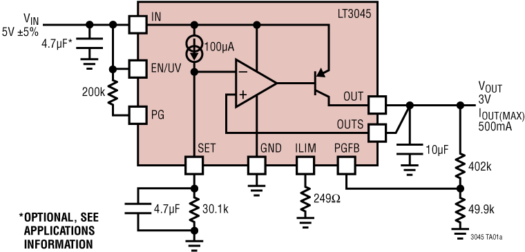 LT3045 Application Circuit