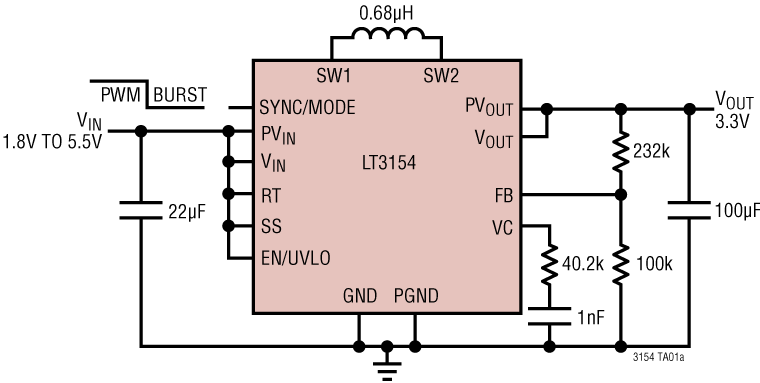 LT3154 Application Circuit