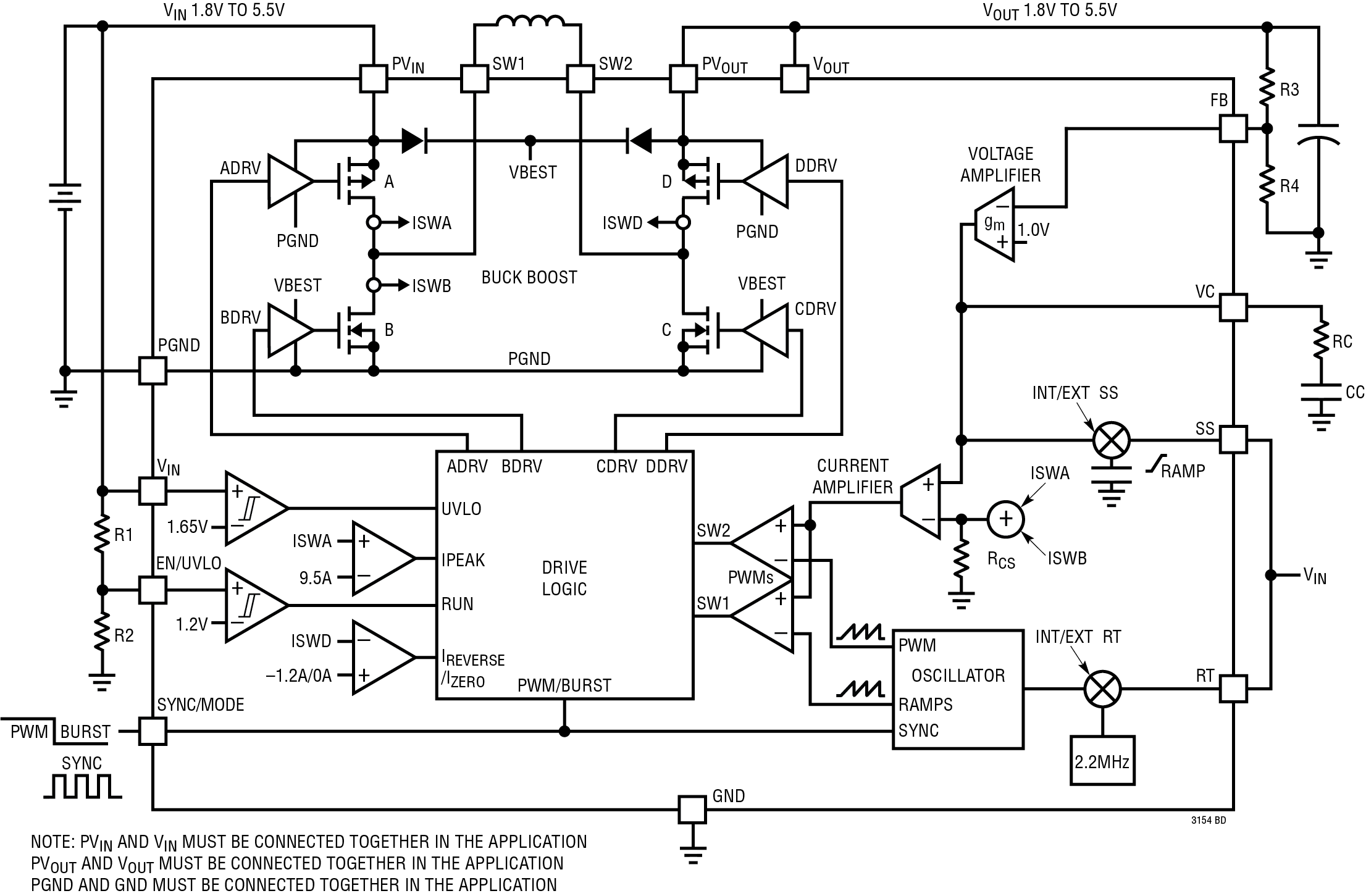 LT3154 Block Diagram