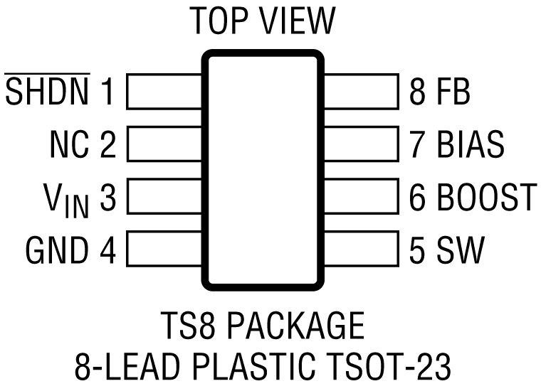 LT3470 Pin Configuration