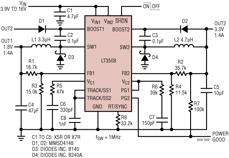 LT3508 Application Circuit