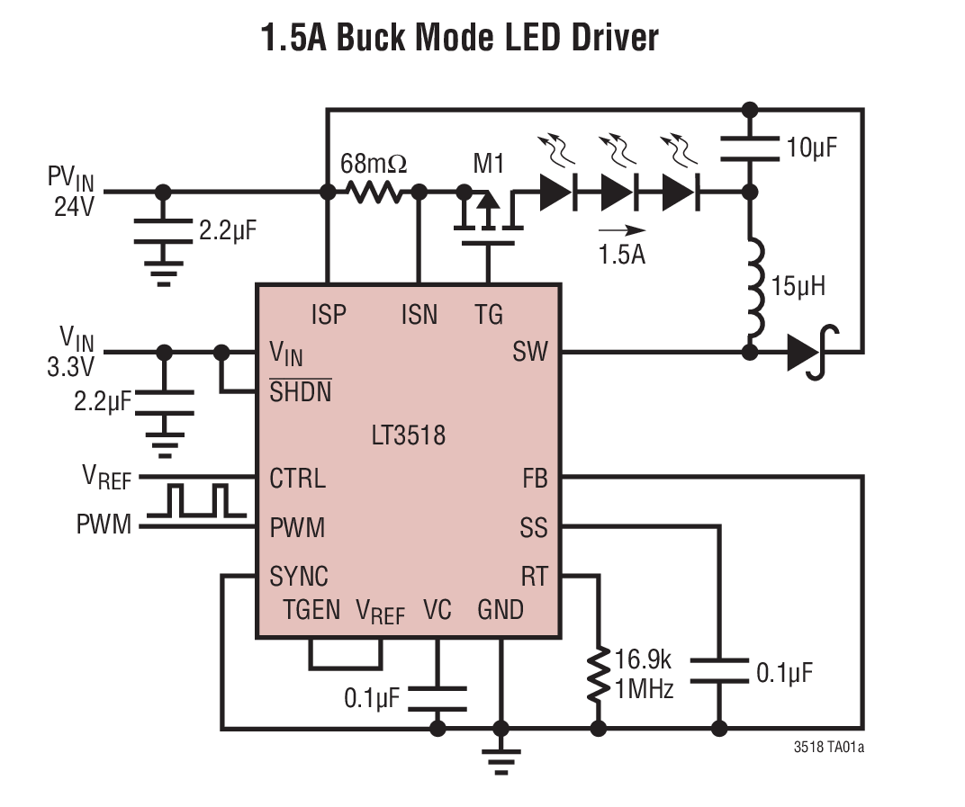 1.5A Buck Mode LED Driver