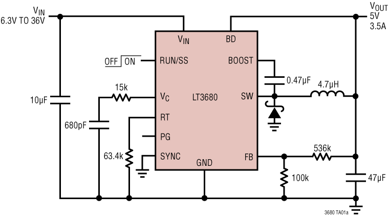 LT3680 Application Circuit