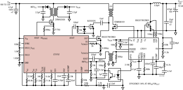 LT3752 Application Circuit