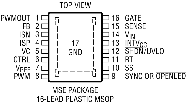 LT3756-3756-1-3756-2 Pin Configuration