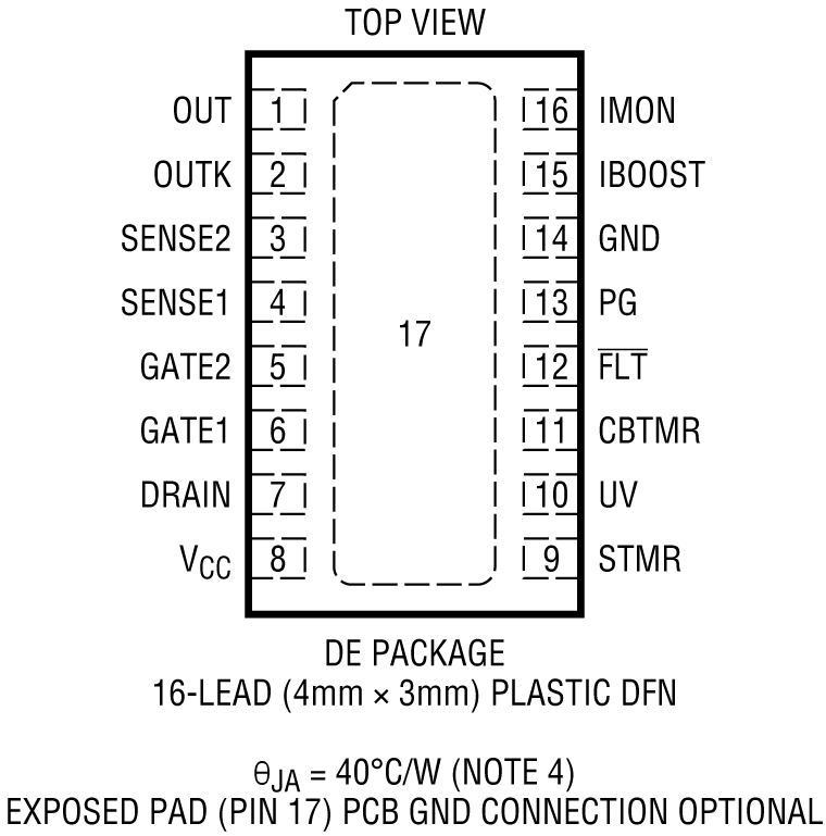 LT4239 Pin Configuration