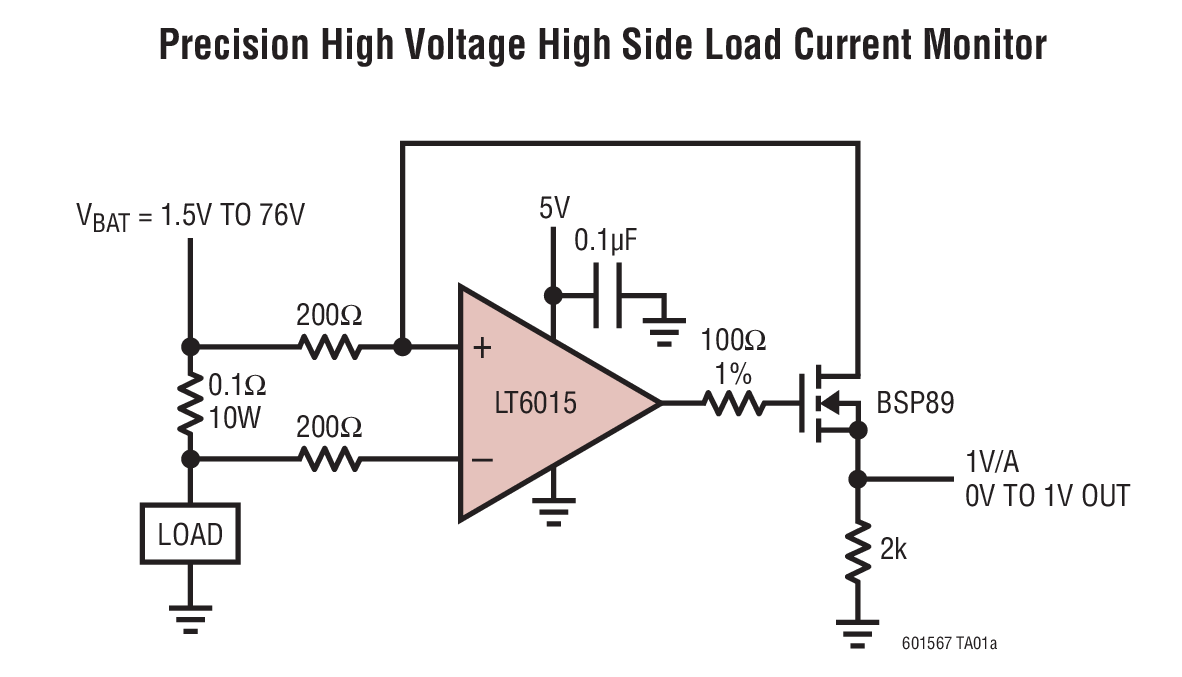 Precision High Voltage High Side Load Current Monitor