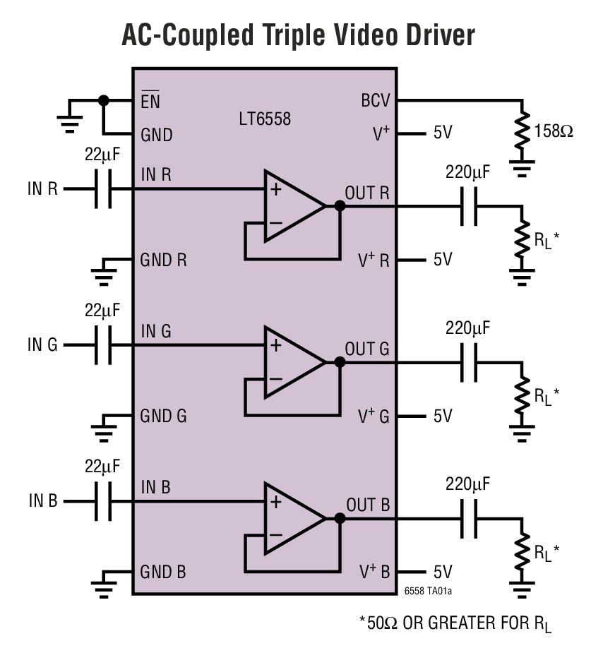 AC-Coupled Triple Video Driver