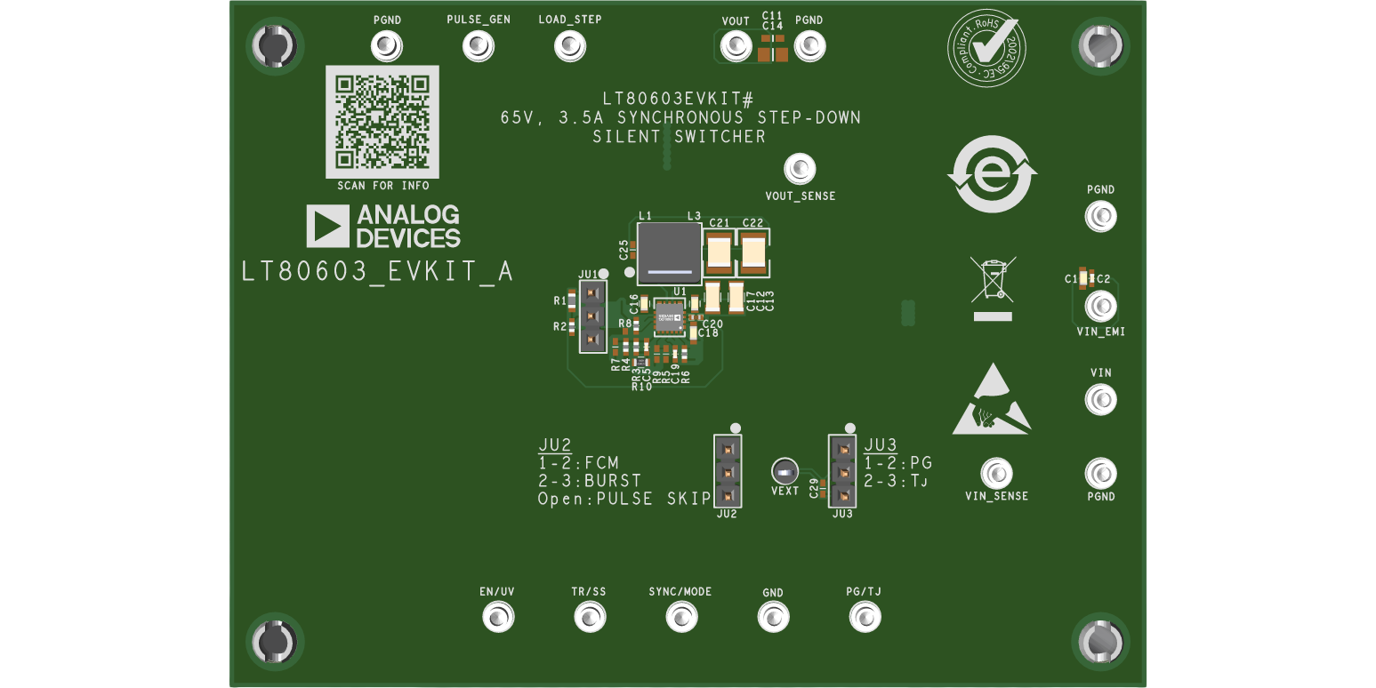 LT80603-EVKIT Evaluation Board Top View