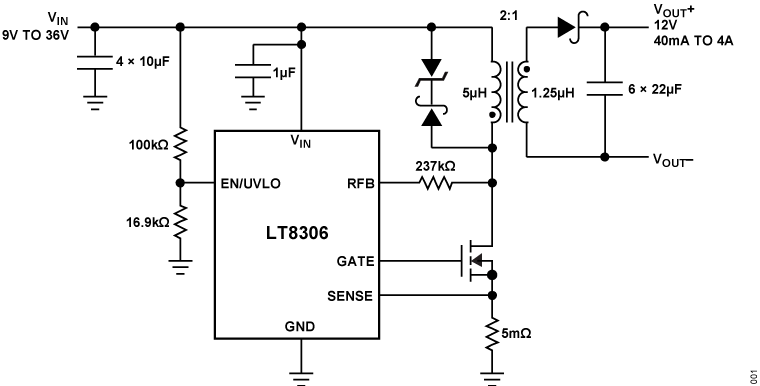 LT8306 Application Circuit
