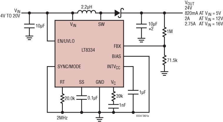 LT8334 Application Circuit