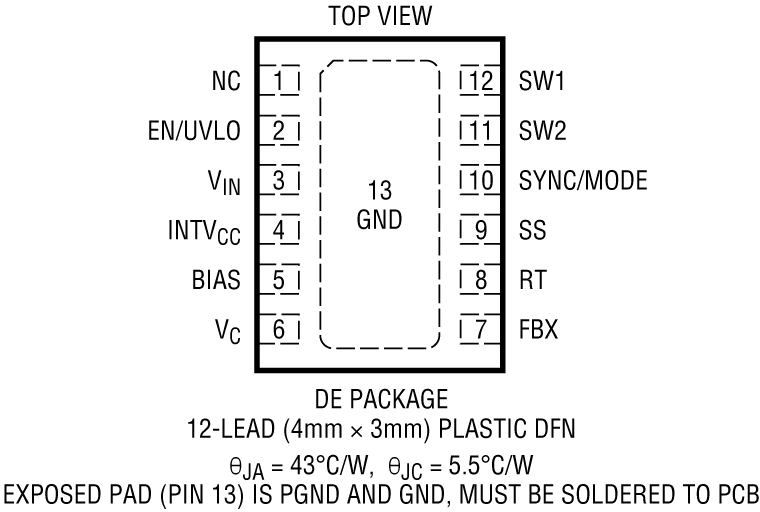 LT8334 Pin Configuration