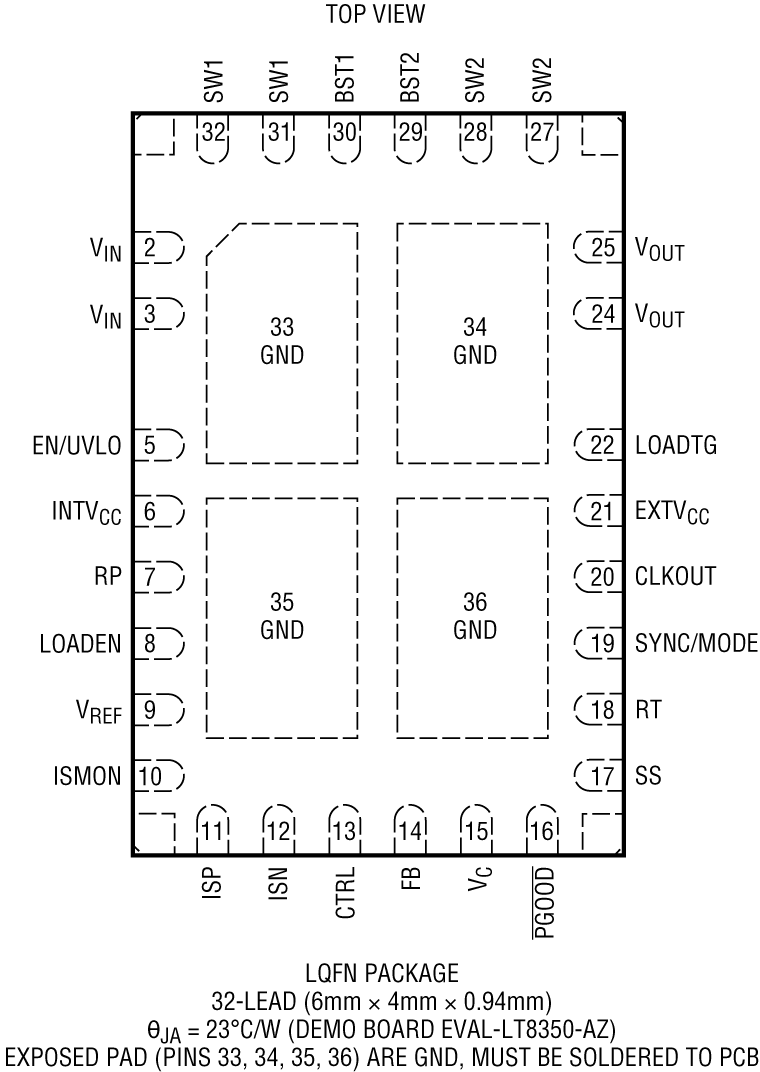 LT8350 Pin Configuration