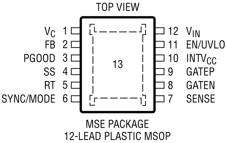 LT8357 Pin Configuration