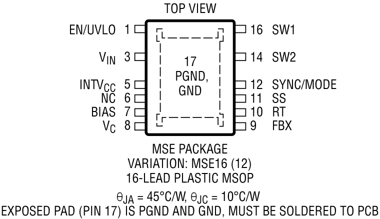 LT8361 Pin Configuration