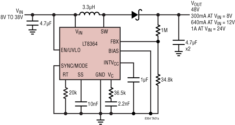 LT8364 Application Circuit