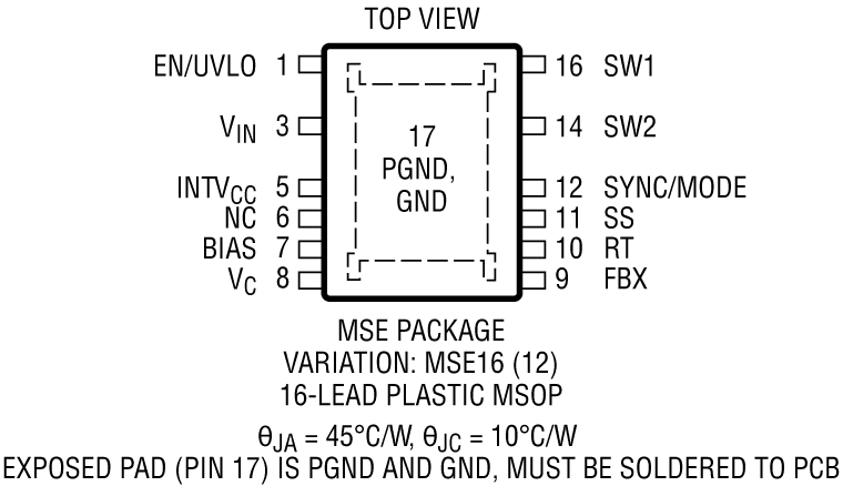 LT8365 Pin Configuration