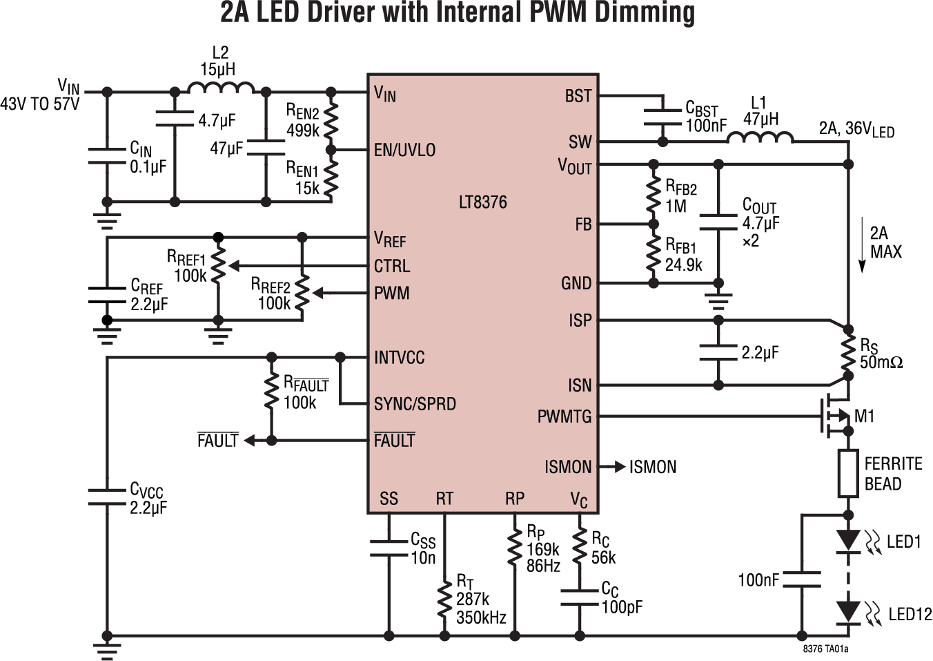 LT8376 Application Circuit
